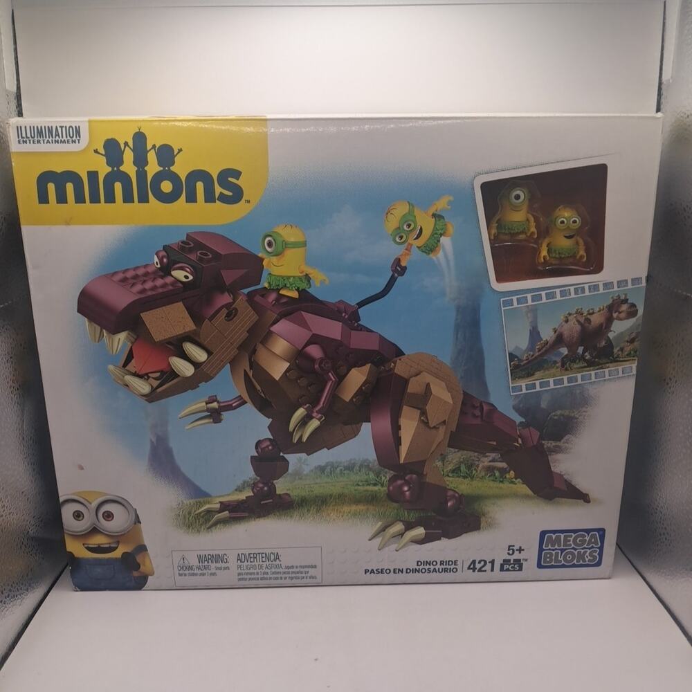 Mega Bloks Minions Dino Ride Dinosaur 421 pcs New In Box Despicable Me